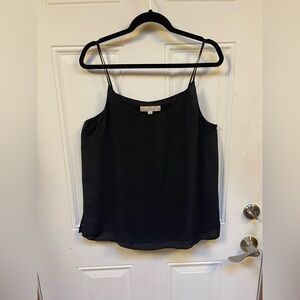 LOFT Black Spaghetti Strap Cami Tank Top Double Layered Material
